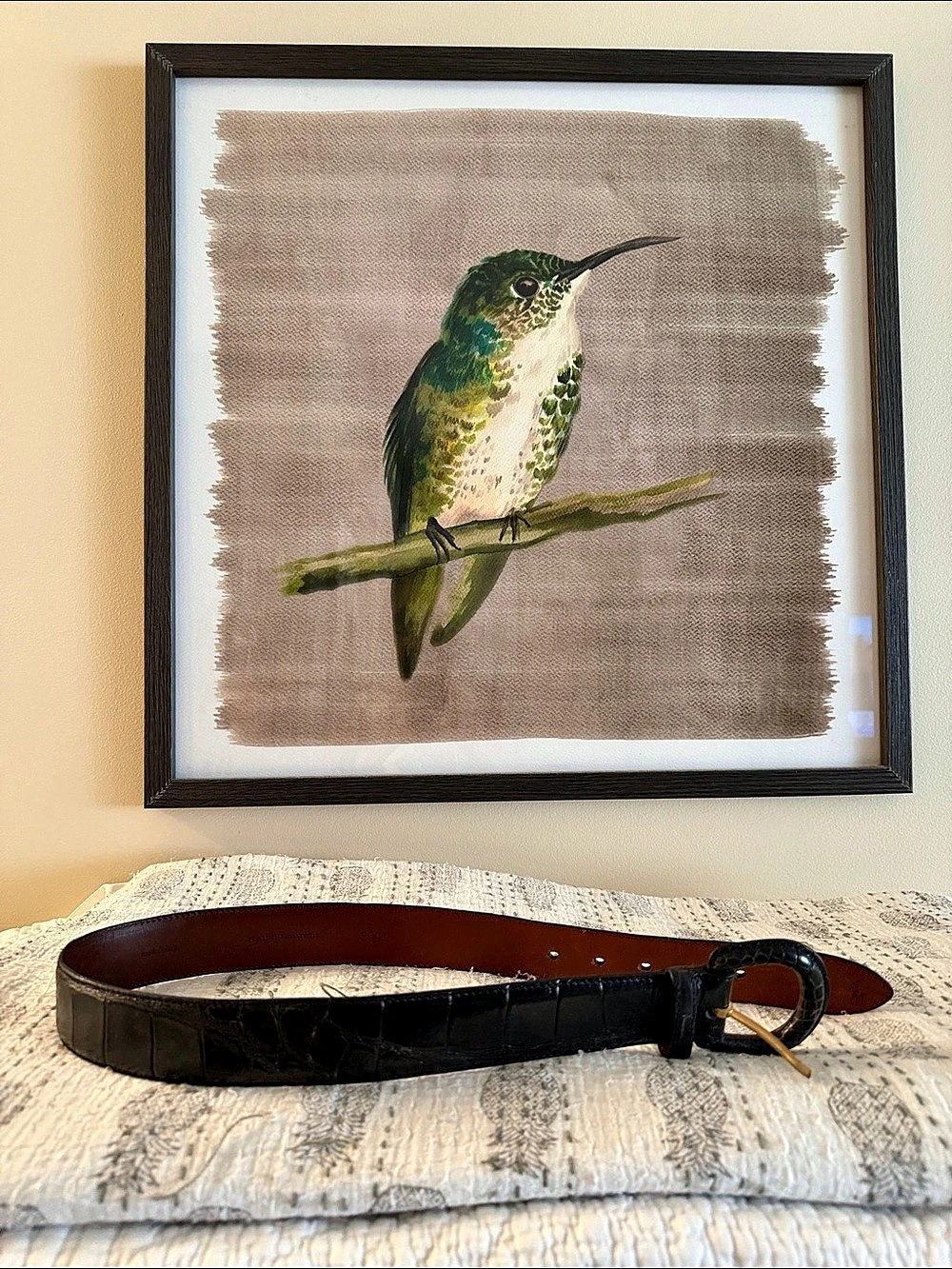 Ralph Lauren Real Crocodile-Embossed Belt in Black -32”
